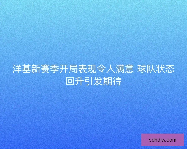 洋基新赛季开局表现令人满意 球队状态回升引发期待